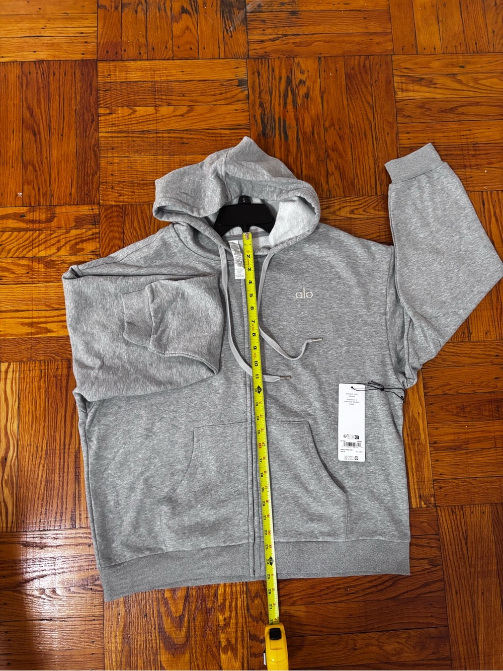 ALO Yoga Men’s Heather Gray Full-Zip Hoodie